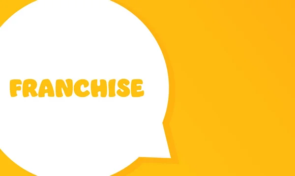 Franchise Bulle Vocale Avec Texte Franchise Illustration Style Plat Icône — Image vectorielle