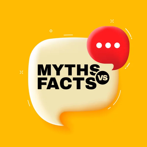 Mitos Fakta Pidato Gelembung Dengan Mitos Fakta Teks Ilustrasi Gaya - Stok Vektor