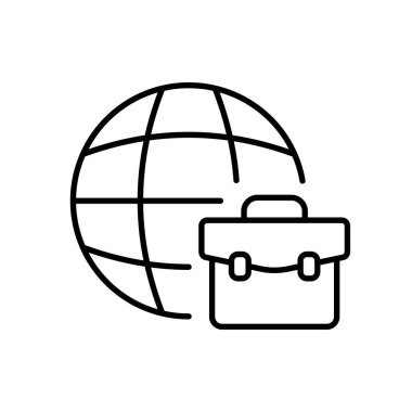 Kariyer belirleme simgesi. Saat, kronometre, zaman, büyüteç, çanta, para, gelir, dolar, insan, insan, şirket, ekip, iş, çalışan, müşteri, iş. İş konsepti. Vektör satırı simgesi