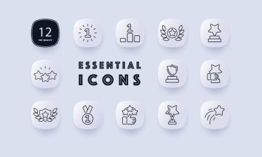 Başarı bayrakları simge oluşturdu. Başarı, top, gol, özlemler, çalışan, zafer, bayrak, program, hedef, işaret. İş konsepti. Neomorfizm tarzı. İş için vektör satırı simgesi