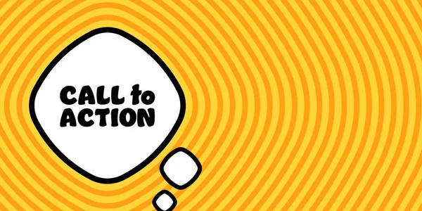 Harekete geçin. Call to Action metni ile konuşma balonu. Bum retro komedi tarzı. Pop sanat tarzı. İş ve Reklamcılık için vektör satırı simgesi