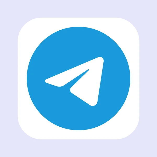 Açık Mavi Arka Planda Telgraf Logosu Logosu Web Masaüstü Mesajlaşma — Stok Vektör