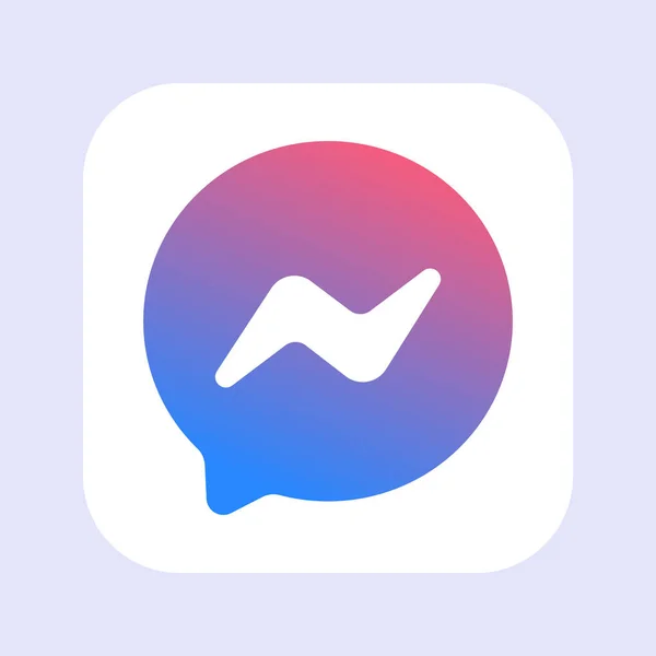 Logotipo Degradado Facebook Messenger Sobre Fondo Azul Claro Aplicación Mensajería — Archivo Imágenes Vectoriales