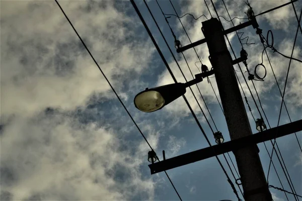  pole lantern on the sky background