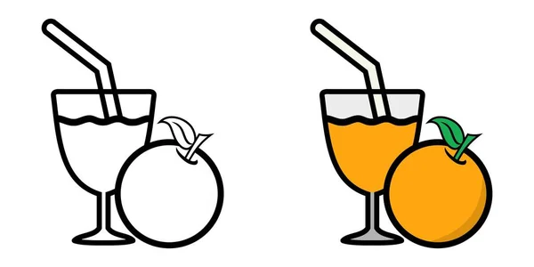 Illustration Vektorgrafik Von Orangensaft Glas Frucht Symbol — Stockvektor