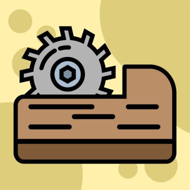 Dairesel testere grafiği, araç yapısı, ekipman simgesi