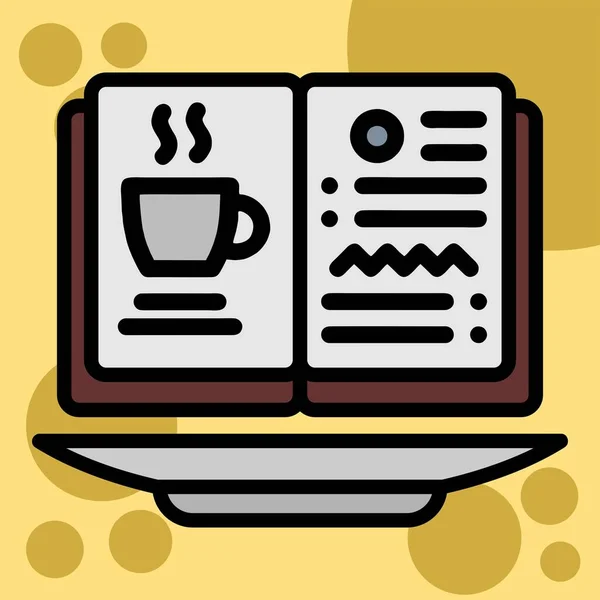 Εικονογράφηση Διάνυσμα Γραφικό Του Εστιατορίου Μενού Εικονίδιο Καφέ — Διανυσματικό Αρχείο