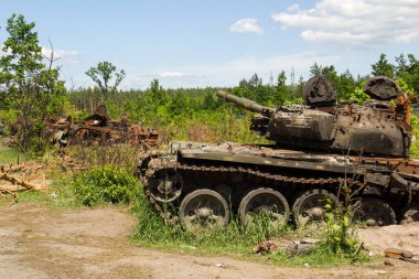 Ukrayna 'da savaş. Kyiv bölgesinde patlayan askeri teçhizat.