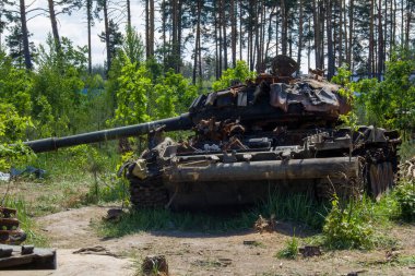 Ukrayna 'da savaş. Kyiv bölgesinde patlayan askeri teçhizat.