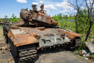 Ukrayna 'da savaş. Kyiv bölgesinde patlayan askeri teçhizat.