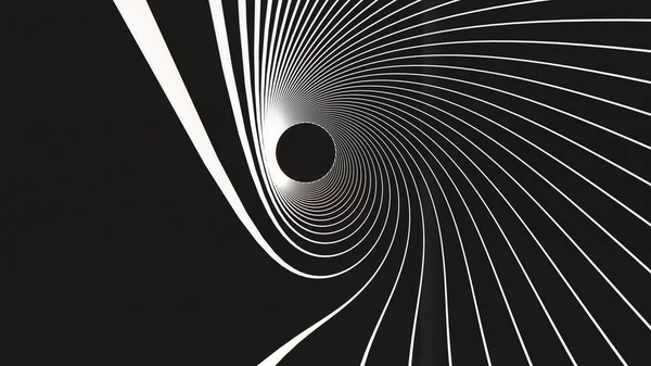 Білий Вихровий Абстрактні Лінії Чорному Фоні Геометричний Фон Рендеринг — стокове фото