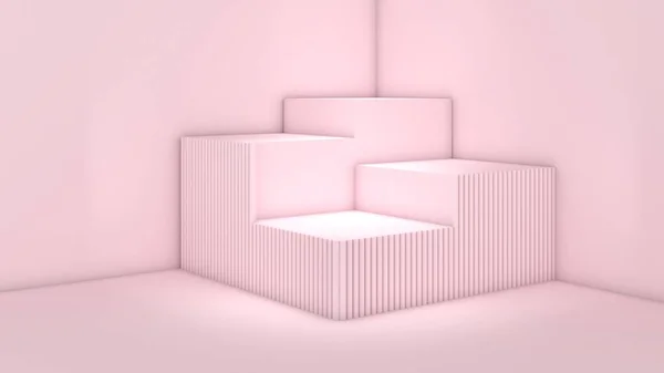 Світло Рожева Підставка Світло Рожевому Фоні Макет Подіум Презентації Продукту — стокове фото