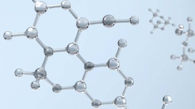 Molekülleri, Nano teknolojisi ve araştırması olan bilim ya da tıbbi geçmiş, 3D çizim, 3D