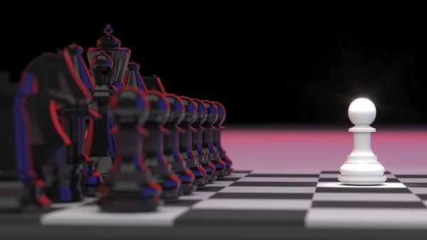 小象棋的挑战 竞争的战略规划理念 3D渲染 — 图库照片