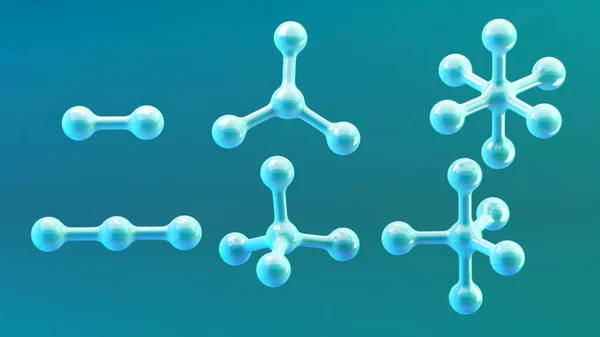 具有分子的科学或医学背景 纳米技术和研究 3D说明 3D渲染 — 图库照片