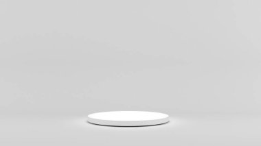 White stand on a white background,mock up podium for product presentation,3D rendering