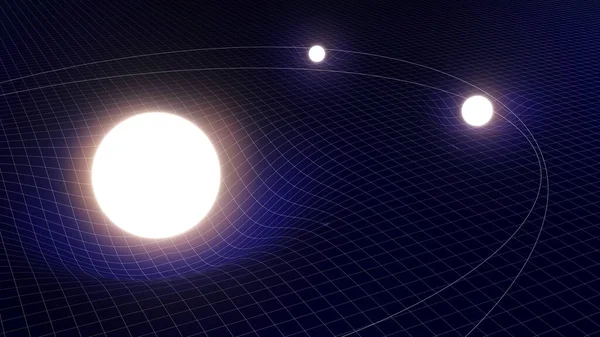 Симуляція Гравітації Просторі Просторі Часі Всесвіті Маса Впливає Простір Час — стокове фото