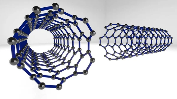 Estructura Forma Nanotecnología Nanotecnología Del Futuro Renderizado — Foto de Stock