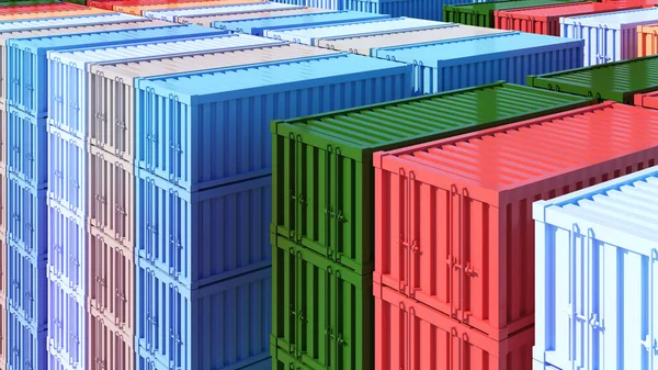 Lots Colorful Containers Background Image Colorful Containers Shipping Containers Port — Foto de Stock