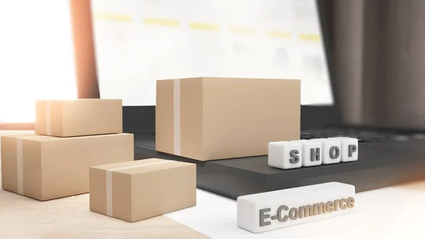 Commerce Business Order Online Online Ordering Parcel Delivery Services Run — Stockfoto