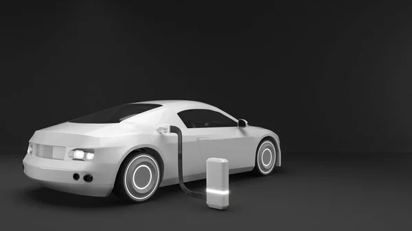 Ілюстрація Використання Електромобілів Майбутньому Автомобілі 100 Електричні Технологія Зарядки Рендерингу — стокове фото