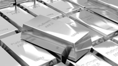Platinum bars 1000 grams pure platinum,business investment and wealth concept.wealth of platinum,3d rendering