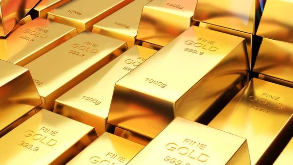 Gold bars 1000 grams pure gold,business investment and wealth concept.wealth of gold,3d rendering