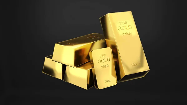 Gold Bars 1000 Grams Pure Gold Business Investment Wealth Concept — Stock Photo, Image