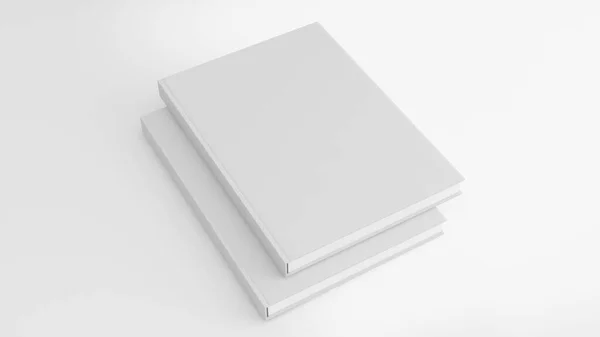 Livro Capa Branco Isolado Modelo Capa Background Book Branco Simular — Fotografia de Stock