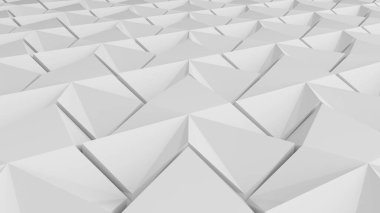 Soyut arkaplan beyaz üçgen, geometrik arkaplan, 3d oluşturma