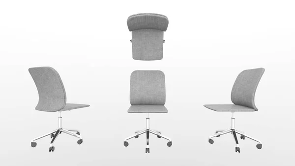 Office Chair White Background Top View Side Rendering — Photo