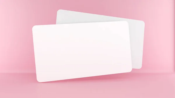 분홍색 배경의 식별자를 랜딩하는 템플릿 Name Card Bussiness Card Mockup — 스톡 사진