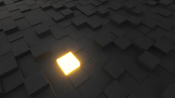 Black Square Pattern Background Science Technology Concept Light Box Rendering — Stock Fotó