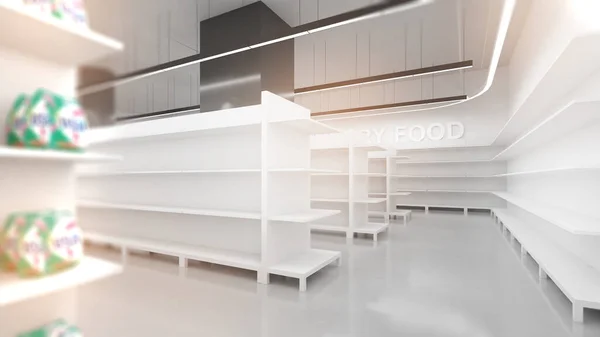 Because Product Out Stock Shelf Empty Shortage Goods Out Stock — Stockfoto