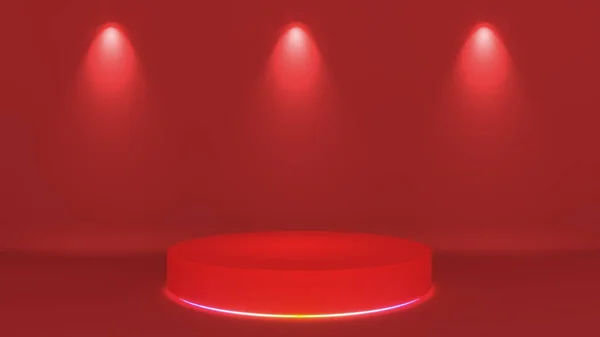 Red Pedestal Wall Light Mock Presentation Chinese New Year Celebration — Fotografia de Stock