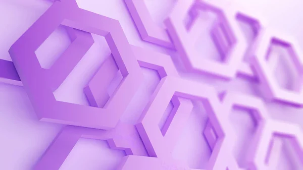 Abstract purple hexagon shapes background,geometric background,3d rendering