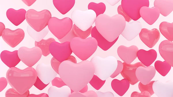 Heart Shape Pink Background Valentine Day Rendering — Stockfoto