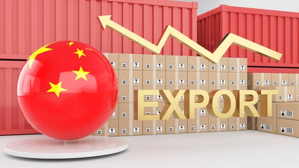 China\'s exports have growth.,import and export business,3d renderin