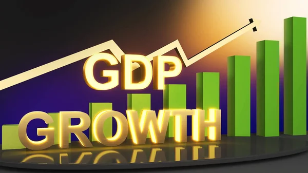 Gdp Growth Economic Direction High Growth Business Rendering — Stockfoto