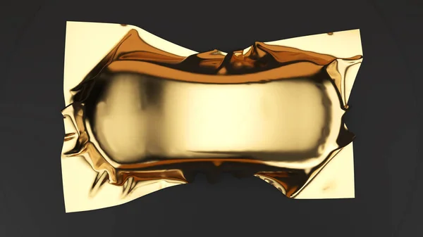 gold car cover on black background,golden cloth,top view,3d rendering