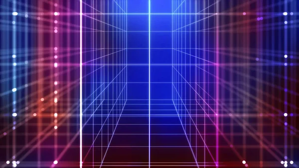 Abstract Background Multicolored Light Streaks Data Connection Square Laser Light — Stock Fotó