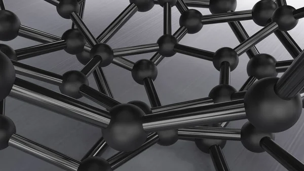 Background Astratto Forme Nanotecnologiche Materiali Futuri Materiali Carbonio Rendering — Foto Stock