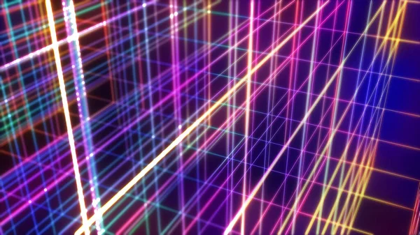 Abstract Background Multicolored Light Streaks Data Connection Square Laser Light — Fotografie, imagine de stoc