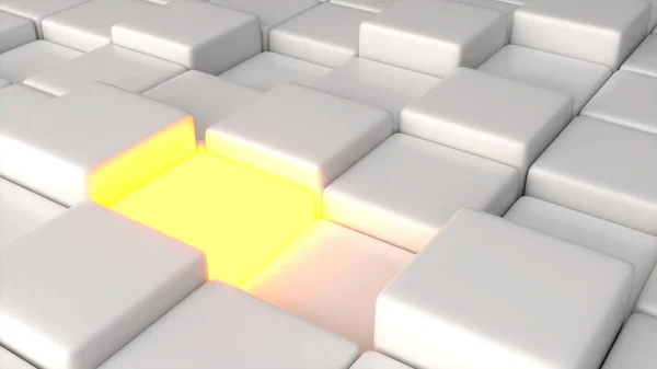 White Square Pattern Background Science Technology Concept Light Box Rendering — Fotografia de Stock