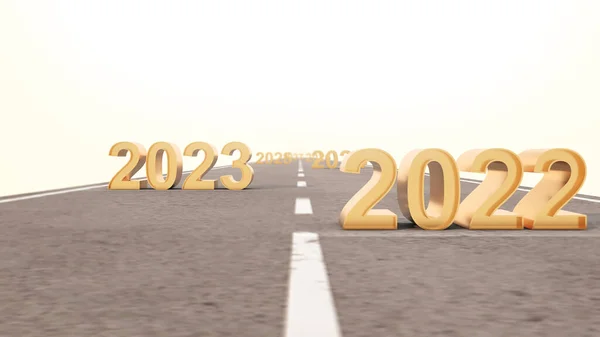 Path Success Setting Goals Each Year Road Route 2022 Heading — Photo