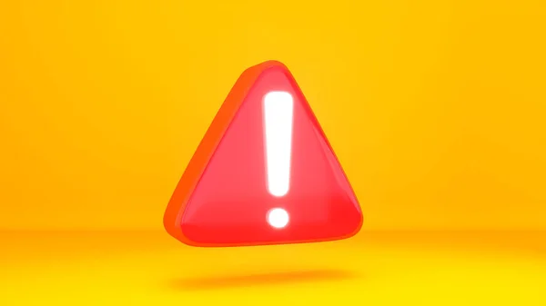 Exclamation Mark Yellow Background Caution Warning Rendering — Stockfoto