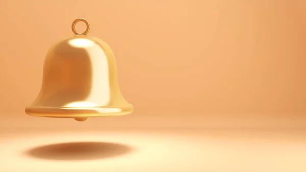 Золотые Колокола Светлом Оранжевом Фоне Рендеринг — стоковое фото