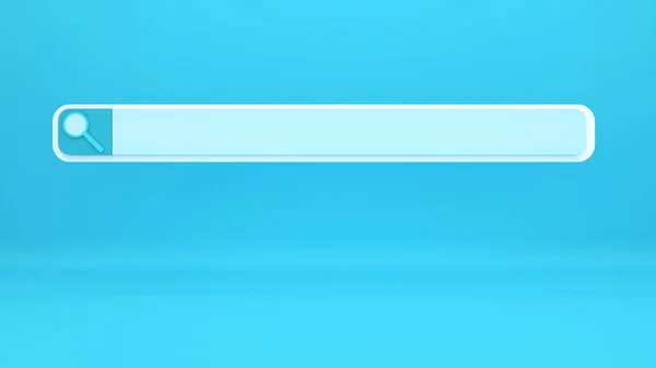 Search Bar Icon Blue Background Internet Search Rendering — Photo