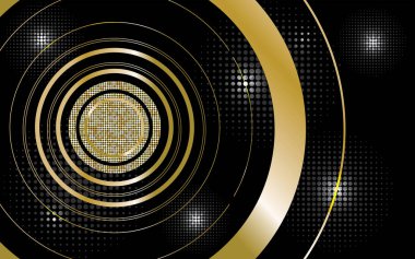 Soyut arkaplan altın çember dalgası, 2d illüstrasyon