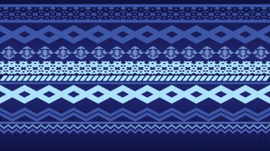 Geometrik desen tasarımı soyut arkaplan, mavi oryantal geometrik desen, halı, kumaş, 2d illüstrasyon